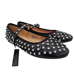 House of Harlow 1960 "Flashy" Crystal Studded Mary Jane Ballet Flats NWT